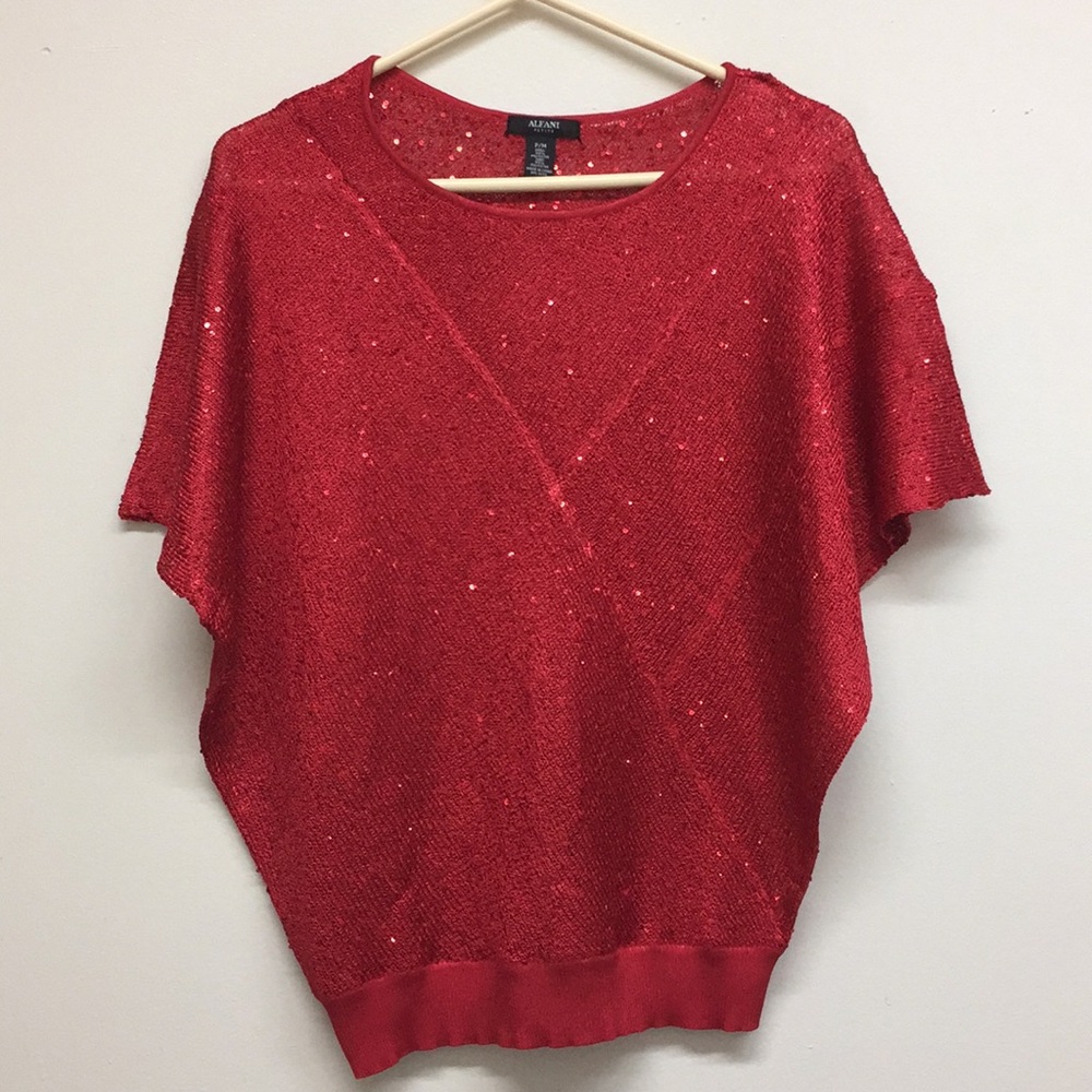 ALFANI sequin sweater size PM